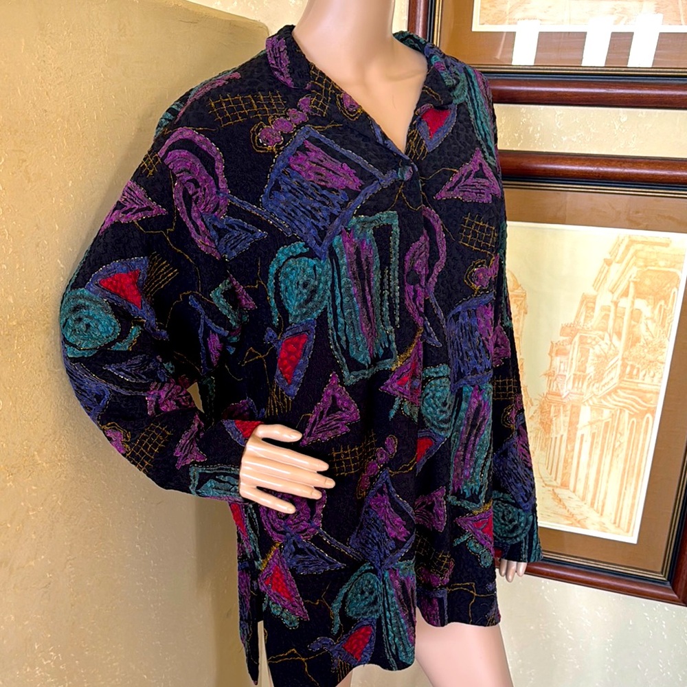 Women’s Vintage 3D Made in USA Artsy Tunic Top sz 2X 3X plus